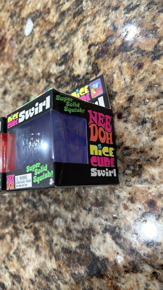 NeeDoh Nice Cube Swirl Super Solid Squish Squeeze Multicolor 2-Pack