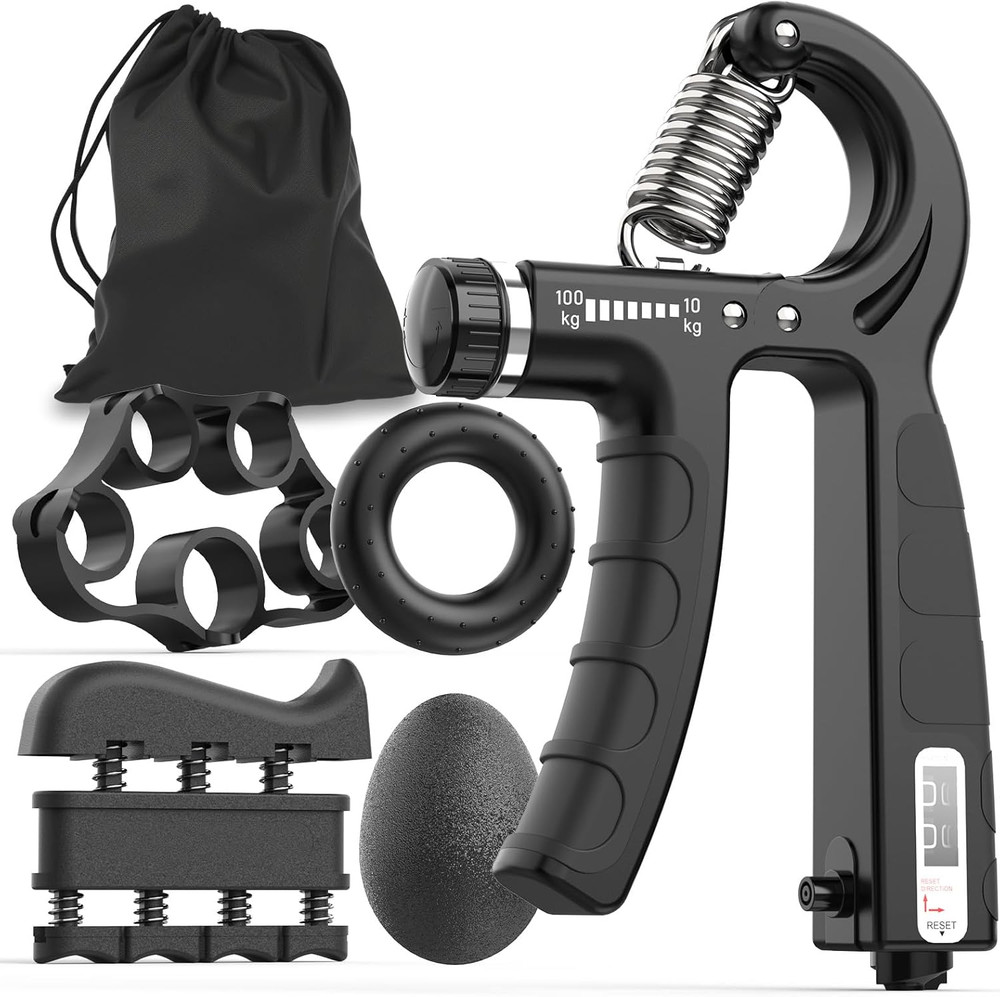 Grip Strength Trainer Kits (5 Pack), Adjustable Resistance Forearm Strengthener