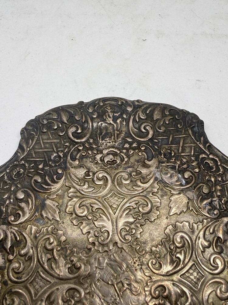 Antique Silverplate Barbour Silver Co Hand Crafted Embossed Trivet 3887