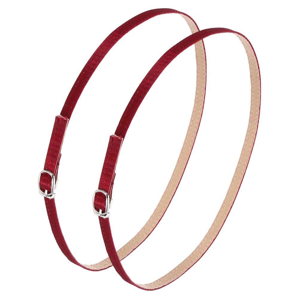 1 Pair Replacement Ankle Strap for Heels Shoe Bands Silk Wine Red