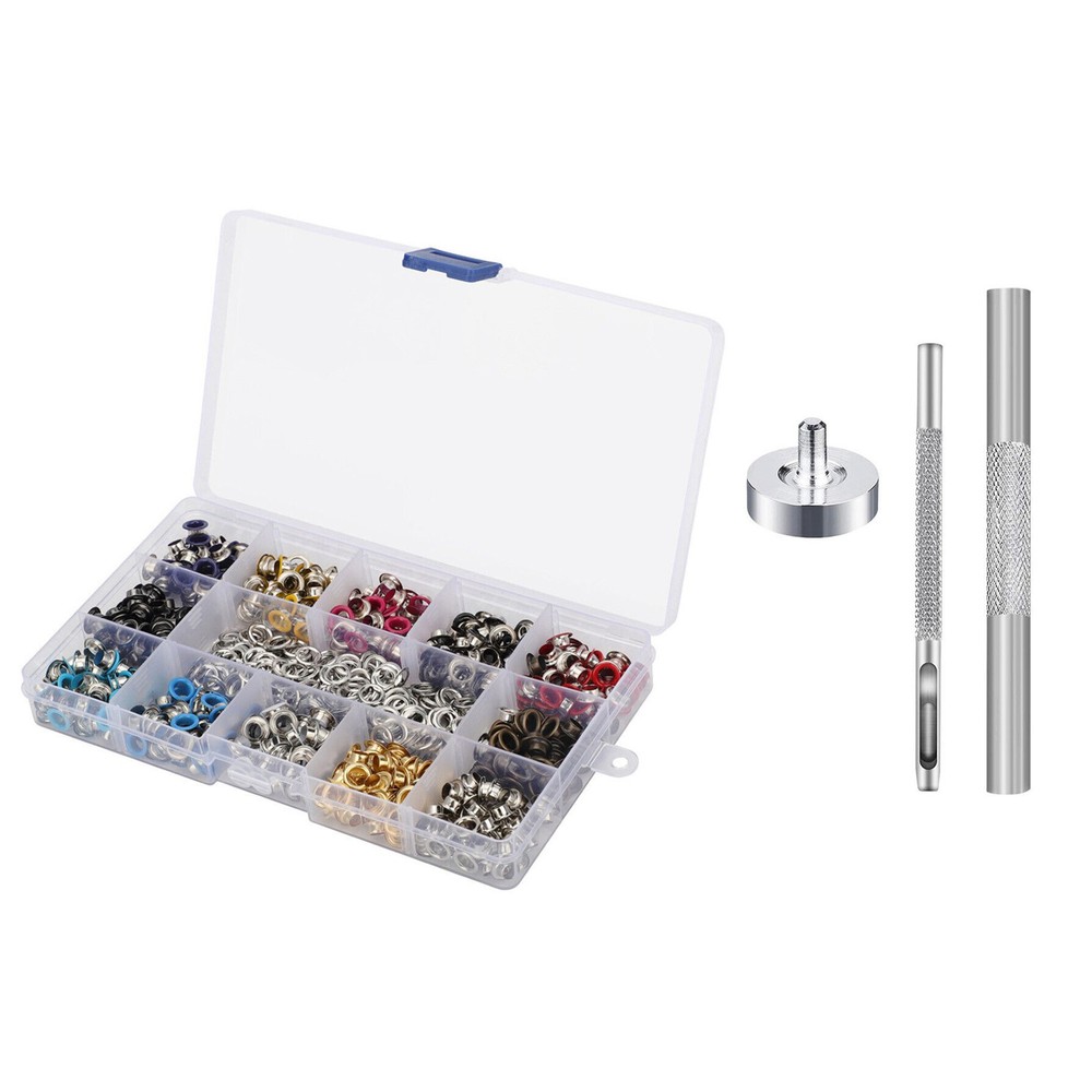 600 Set 5mm Multi-Color Grommet Eyelet Snap Fasteners Button Kit With 3PCS Tool