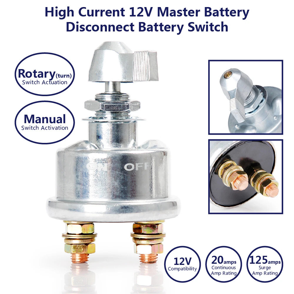 Silver 2 Post 12 V Racing Master.Battery Quick Disconnect Cut Off Kill Switch X2