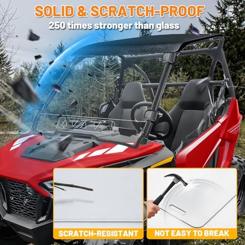 RZR 200 Windshield Scratch-resisatant Vent Full Window Compatible with 2022