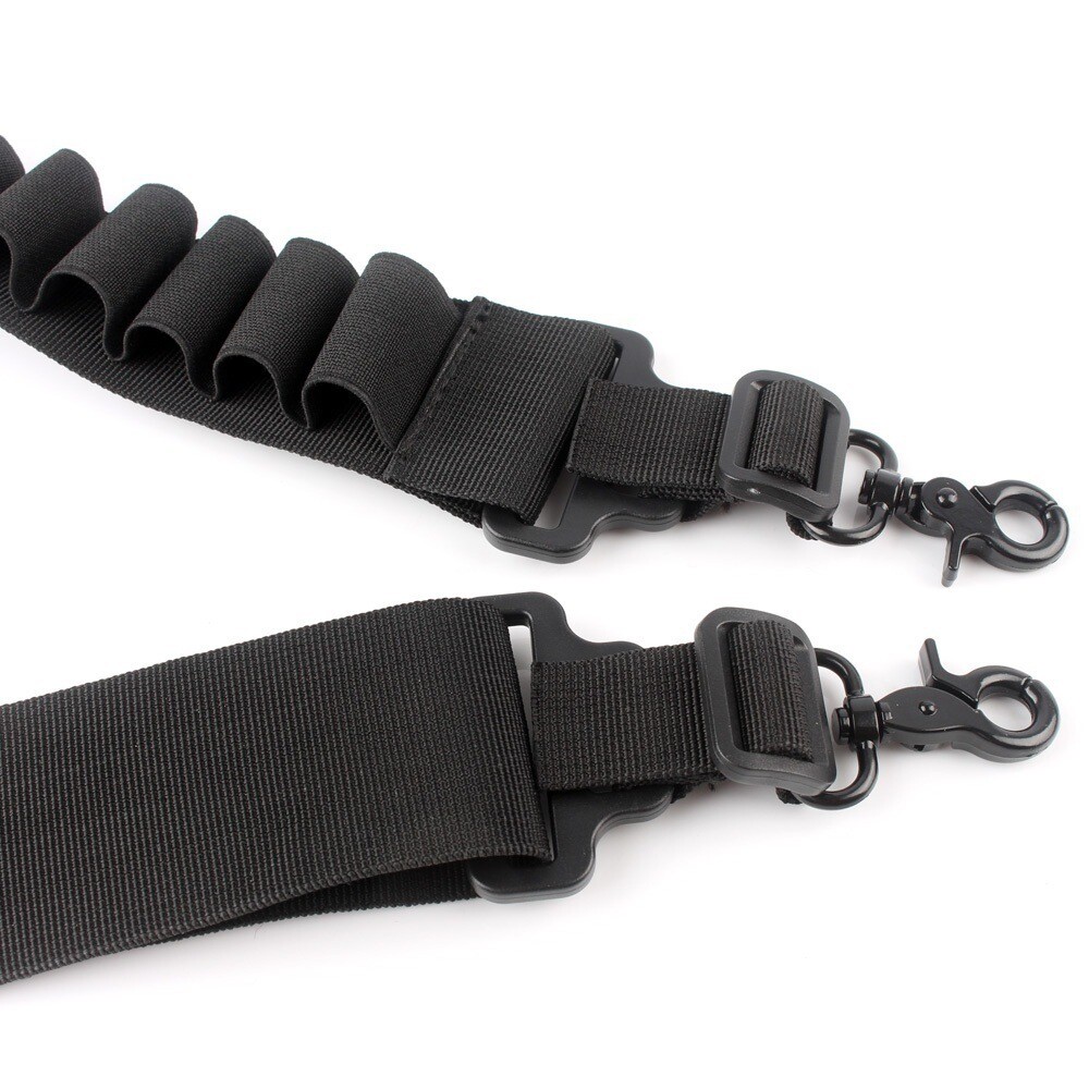 Tactical 2 Point 15 Shell Rifle Shotgun Sling Bungee Gun Strap System Adjustable