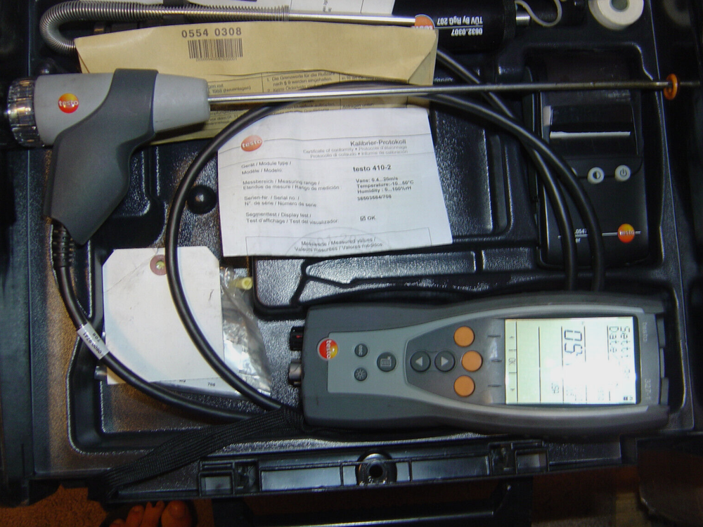 Testo 327-1 Flue Gas Analyzer Kit with printer works great filter sensor needed
