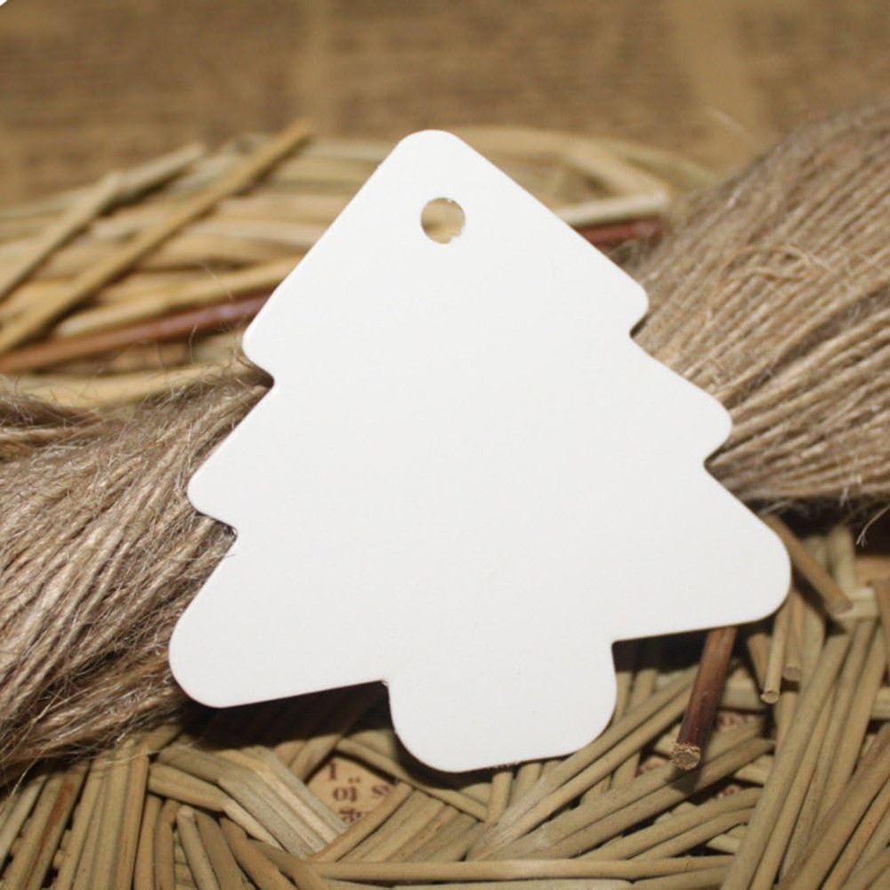 Christmas Tree Gift Tags,Paper Tags,Price Tags with String,Diy Kraft Blank Hang