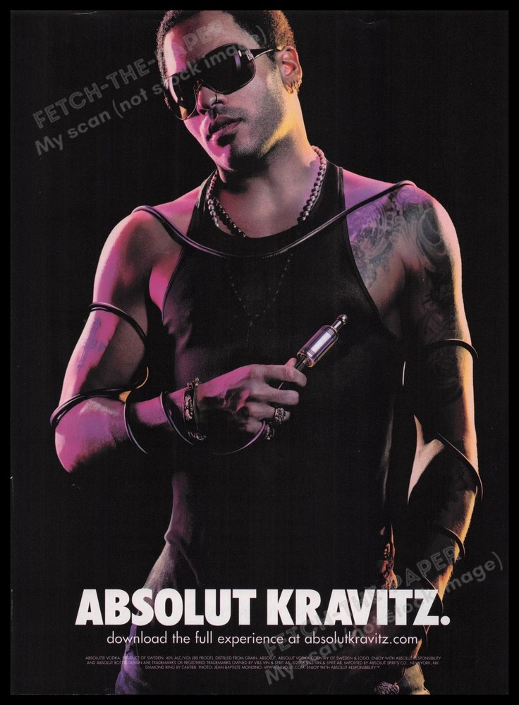 Absolut Kravitz Vodka 2000s Print Advertisement Ad 2006
