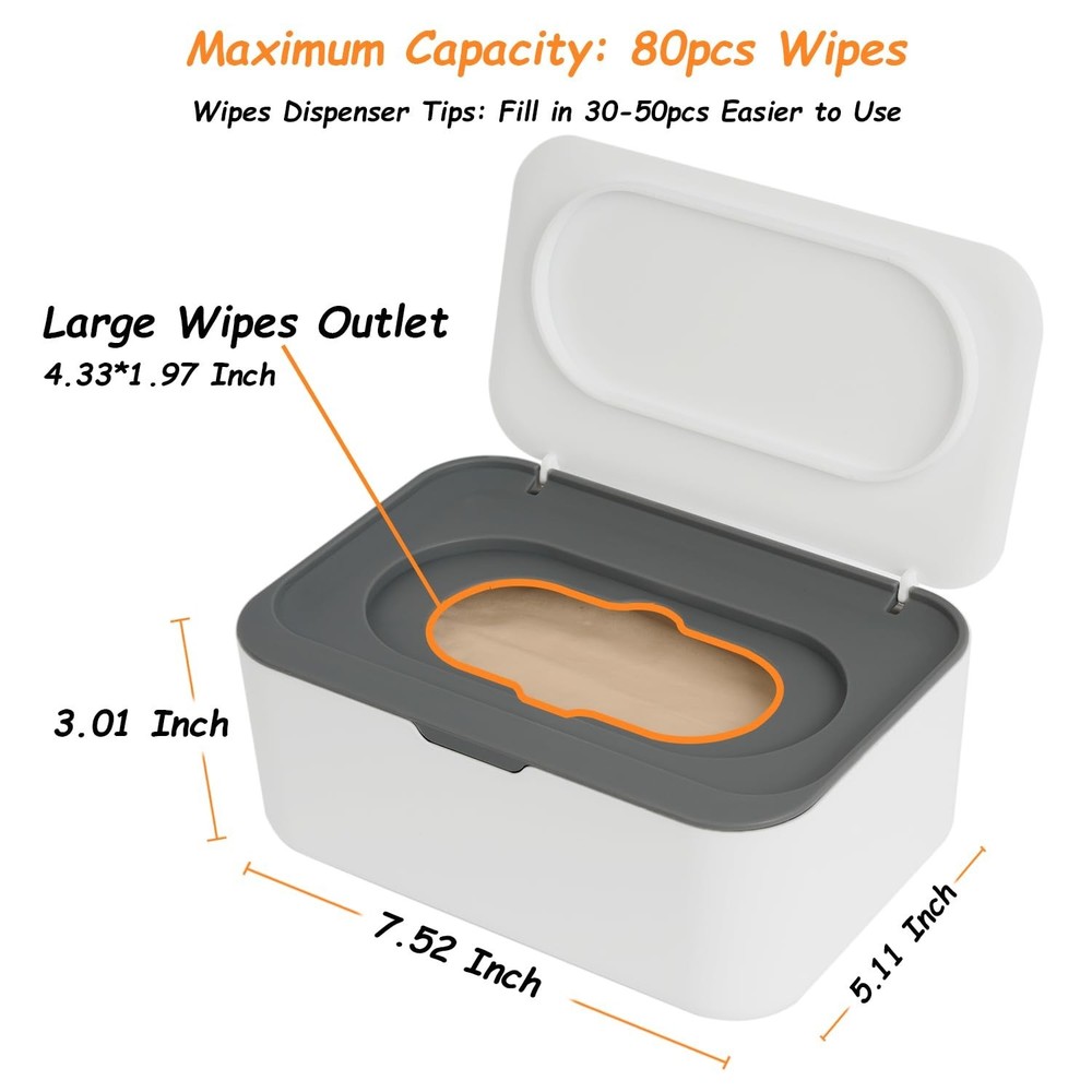 Effortless Pull Wipe Holder for 80 Wipes - Durable & Versatile Baby Essential