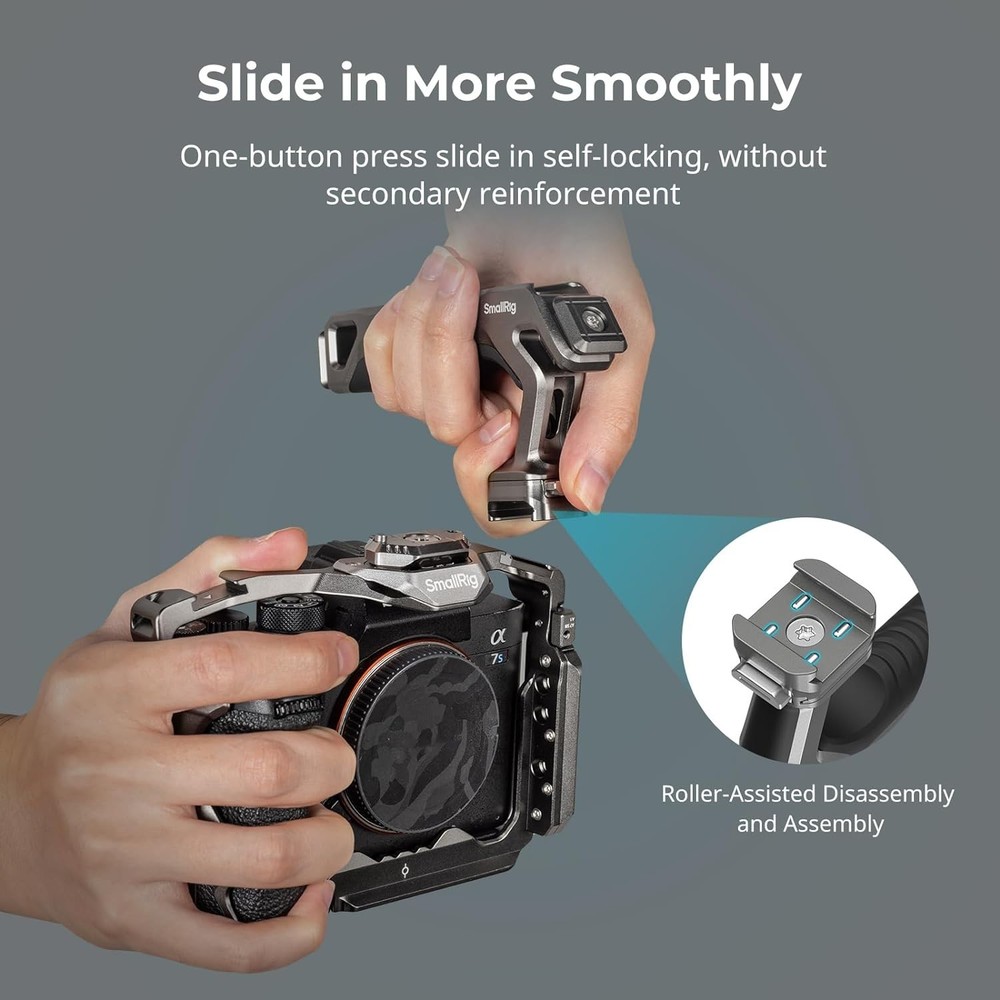 Quick Release Top Handle with Quick Release Slider, Two-Way Smooth Installation,