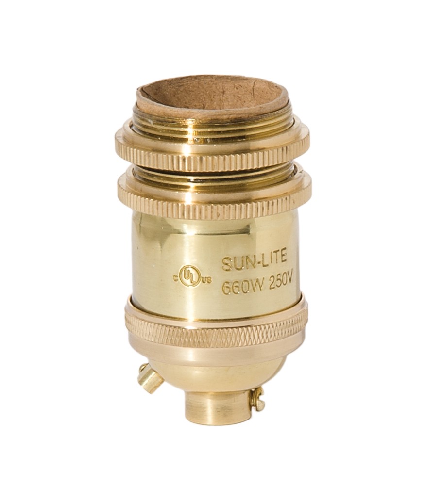 Solid Brass Keyless Sockets with Shade Rings