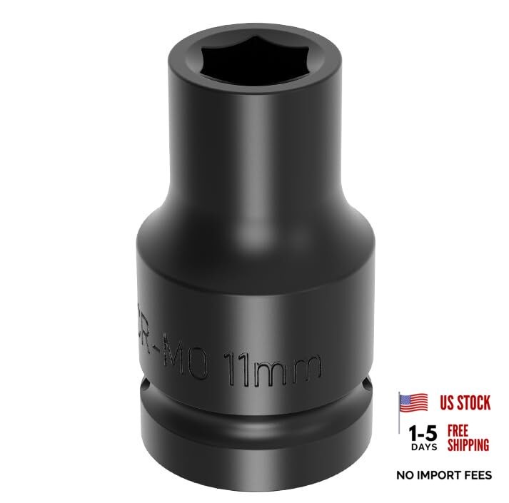 Impact Socket Shallow Socket 1/2 drive Lug Nut Flip Socket Chrome-Moly 11mm