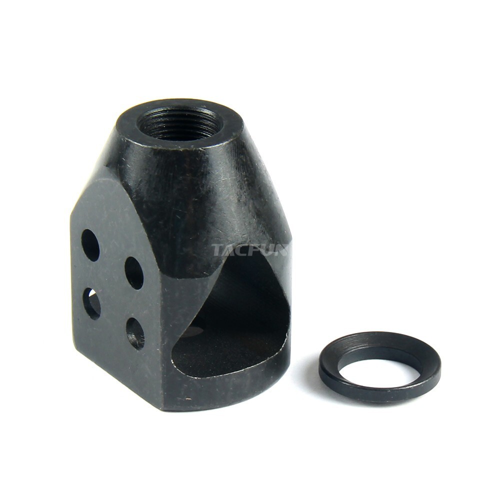 9MM 1/2x36 Pitch Short Compact Mini Tanker Style Muzzle Brake