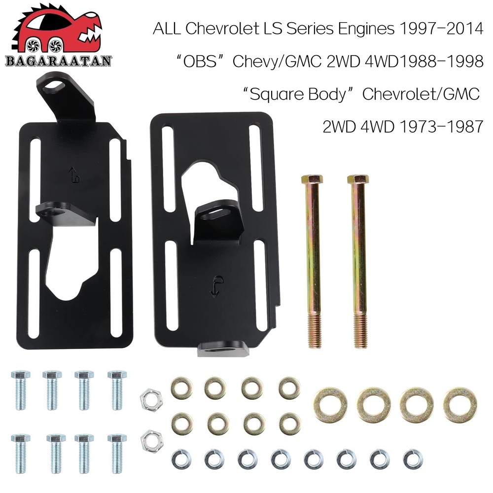 LS Conversion Engine Swap Mounts1973-1998 Square Body- Adjustable Swap Bracke...