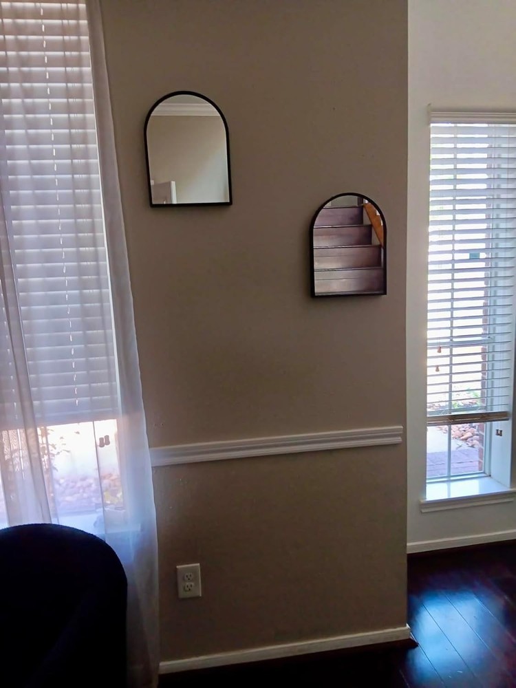 10x13 inch Black Small Arched Wall Mirror Space-Saving Design Bathroom Vanity