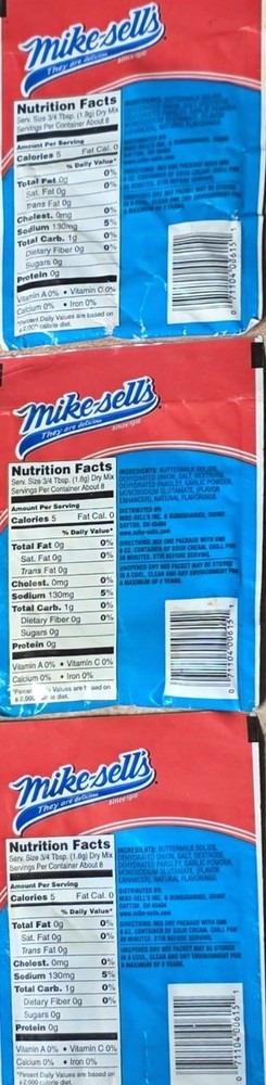 Mike Sells Ranch Dip Mix 3 Packs New