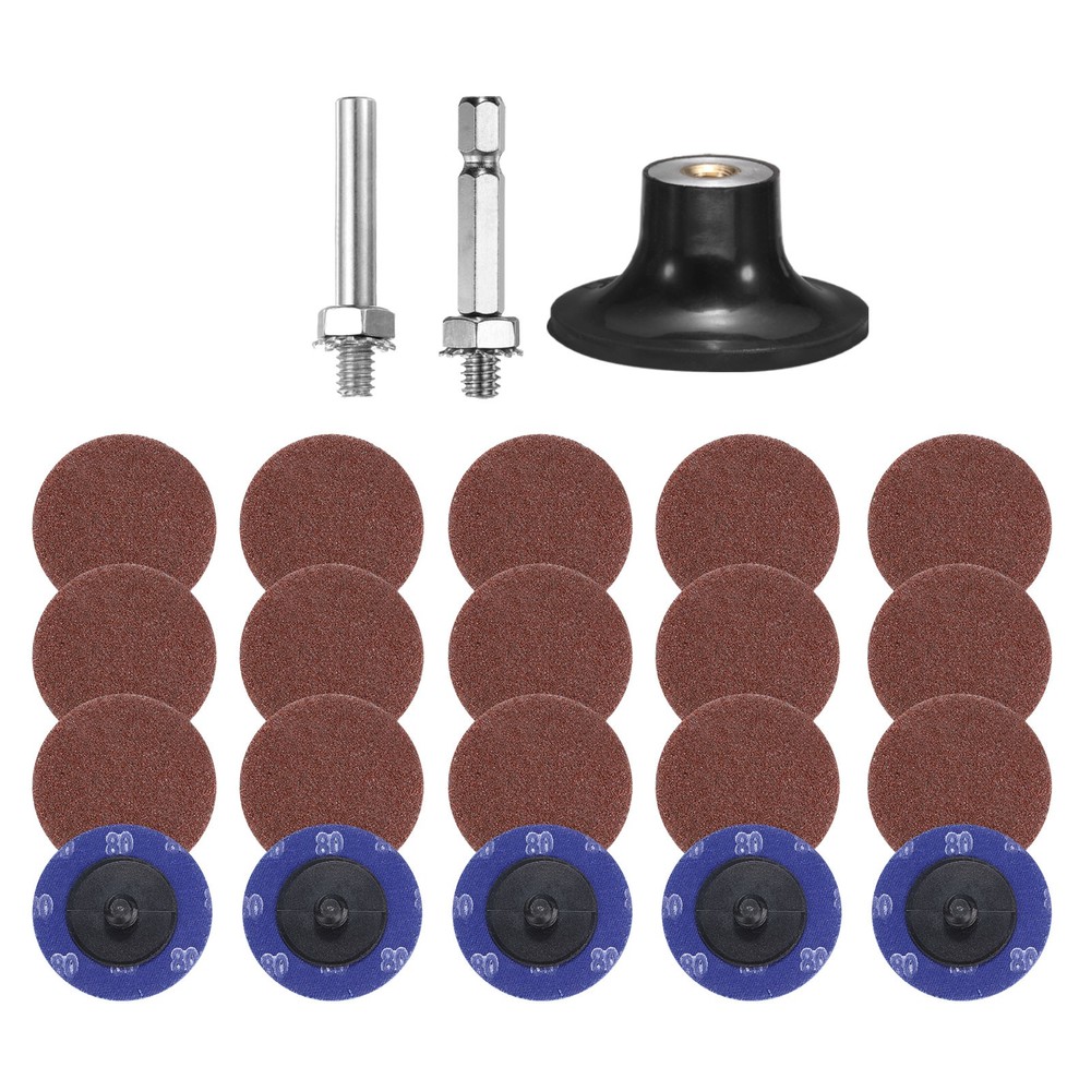 23pcs Quick Change Disc Set 2" Roll Lock Sanding Disc 80 Grits with Disc Holder