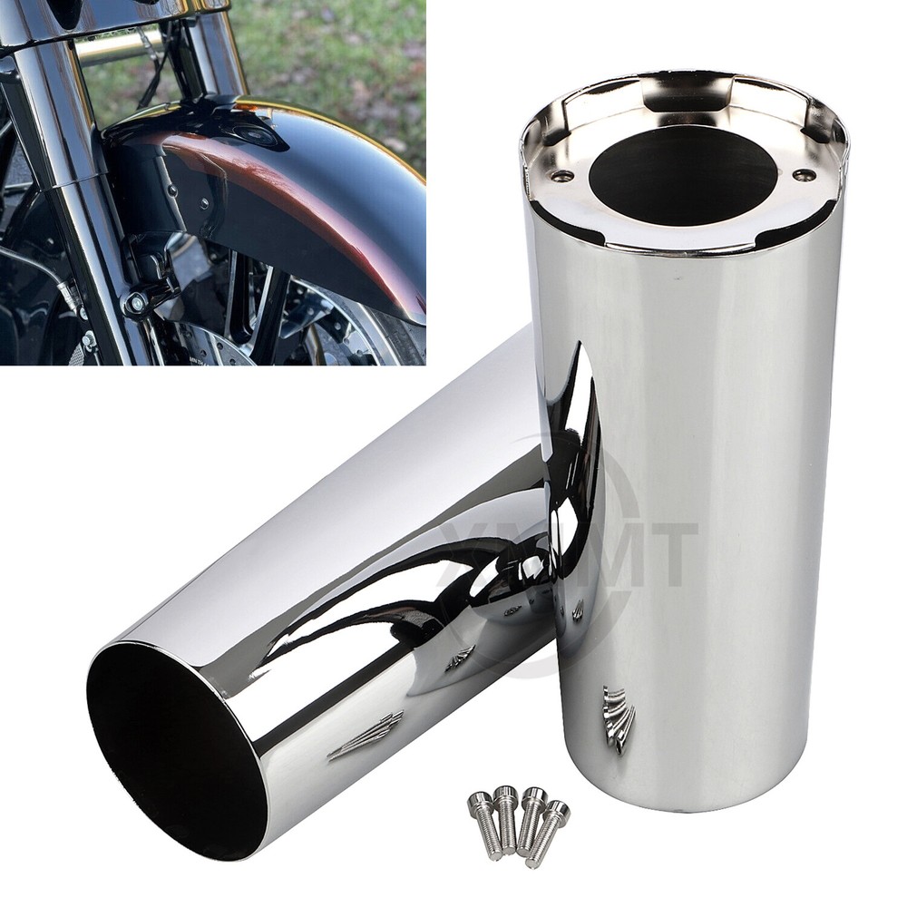 +2" Extend Chrome Fork Boot Slider Covers For Harley Electra Glide Ultra Limited
