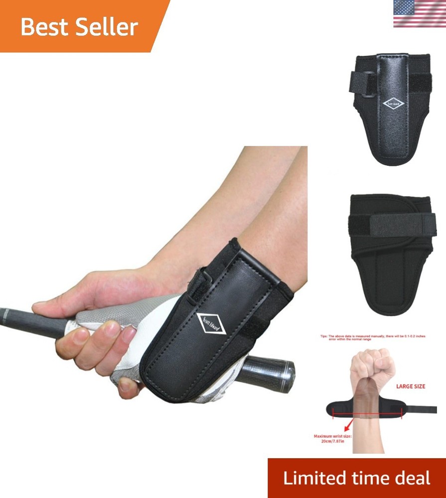 Neoprene Golf Wrist Support for Swing Technique & Comfort - Black Large