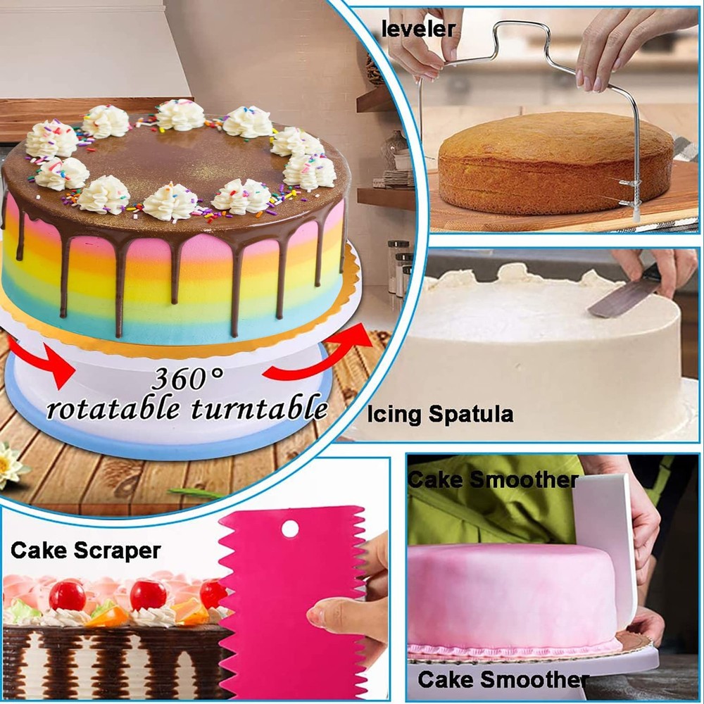 Cake Decorating Kits 567 PCS Baking Set with Springform Pans Set, Rotating Tu...
