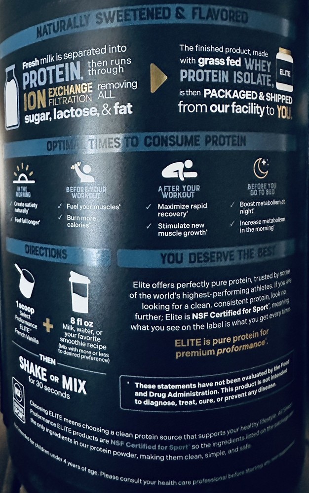 Elite Whey Protein Isolate 12 LBS