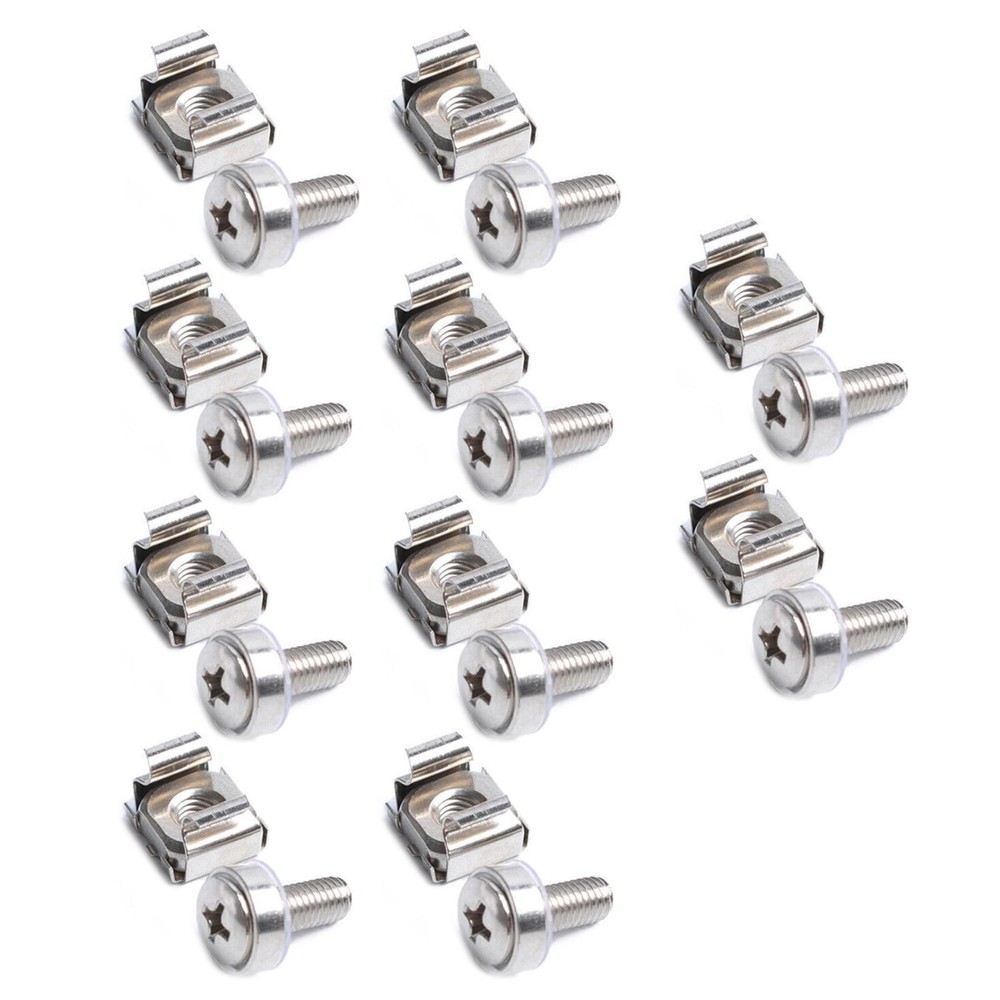 10pcs M5 Mounting Square Hole Cage Nuts & Screws For Server Rack Cabinet