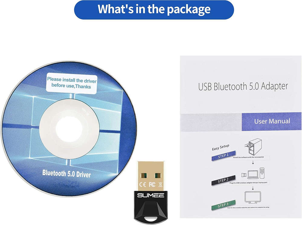 USB Bluetooth 5.0 Adapter Dongle,Wireless Bluetooth Transmitter Receiver for PC