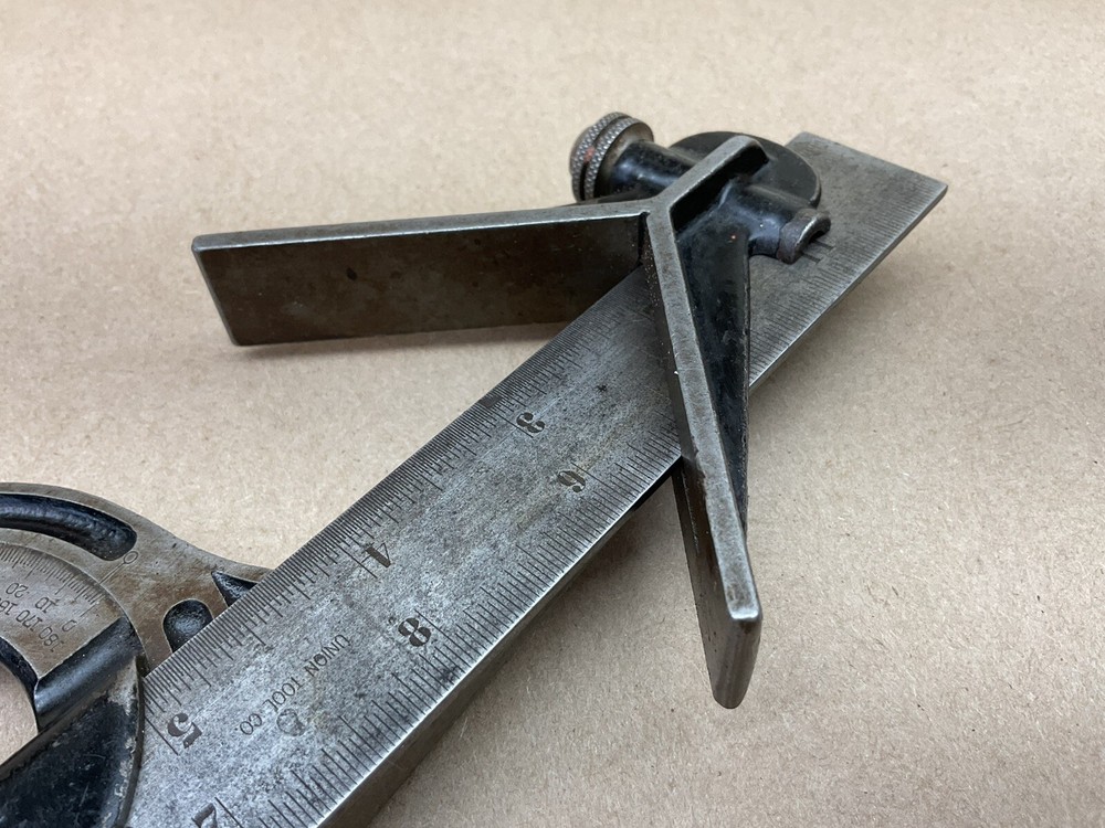 Union Combination Square Protractor Center Finder & Blade - Pro Vintage Tool