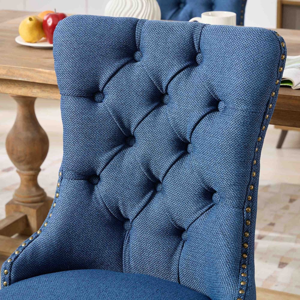 Nikki Collection Modern, High-end Tufted Solid Wood Contemporary Flax Upholste