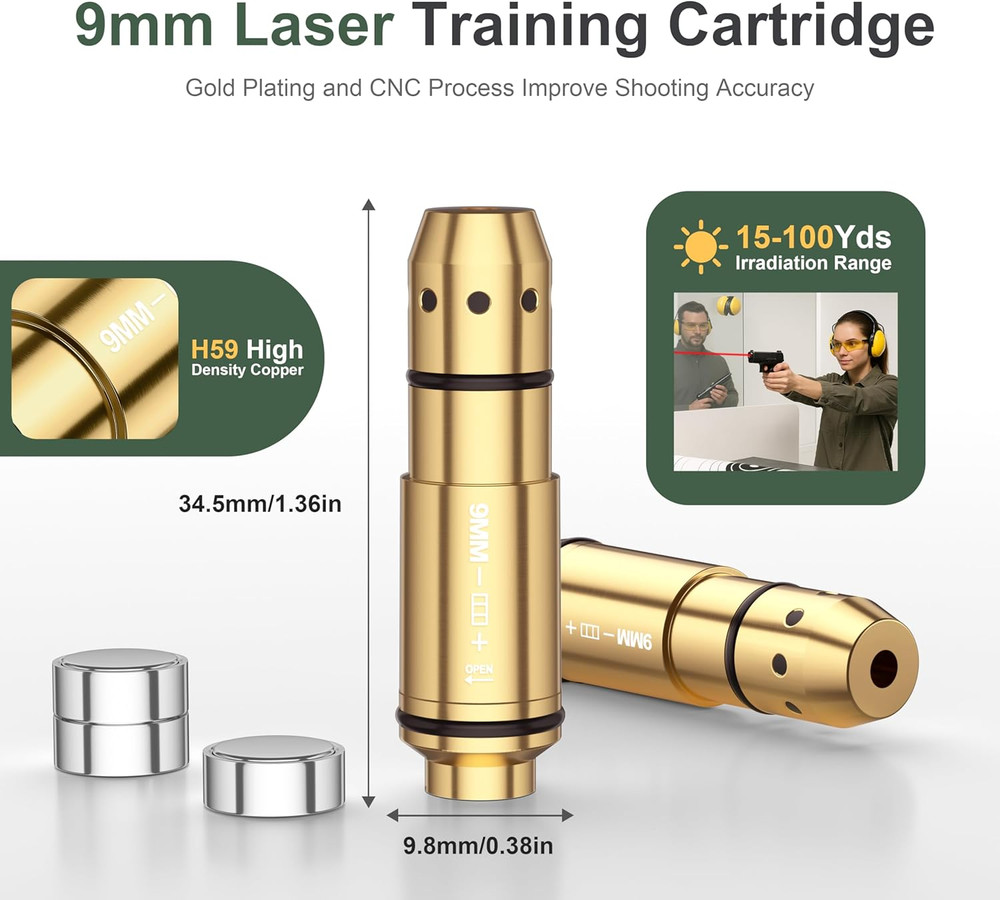 9Mm Laser Training Cartridge Dry Fire Laser Training System for Dry Fire Practic