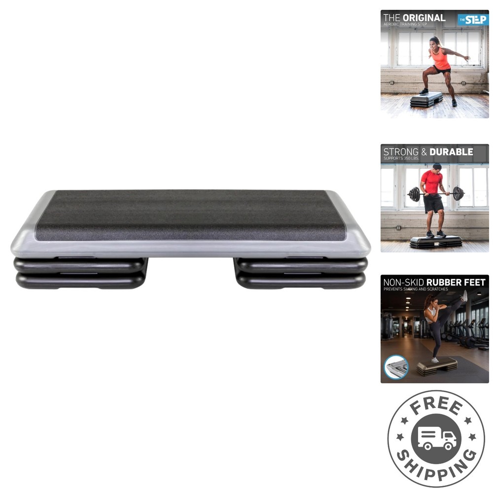 The  STEP Aerobic Platform with 4 Adjustable Risers for Home Workouts