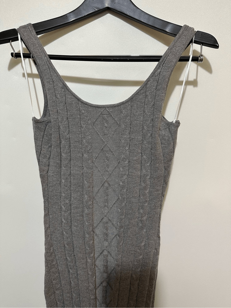 Grey Knit maxi dress set
