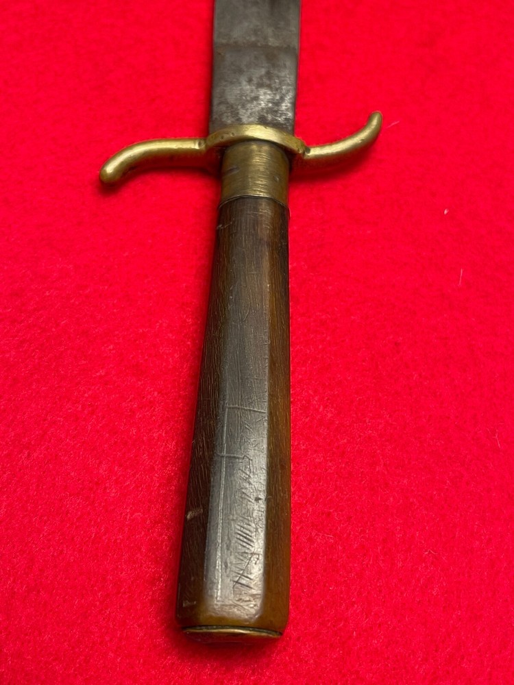 ORIGINAL MEXICAN 19th Century Dagger Knife bone handle w/Leather Scabbard