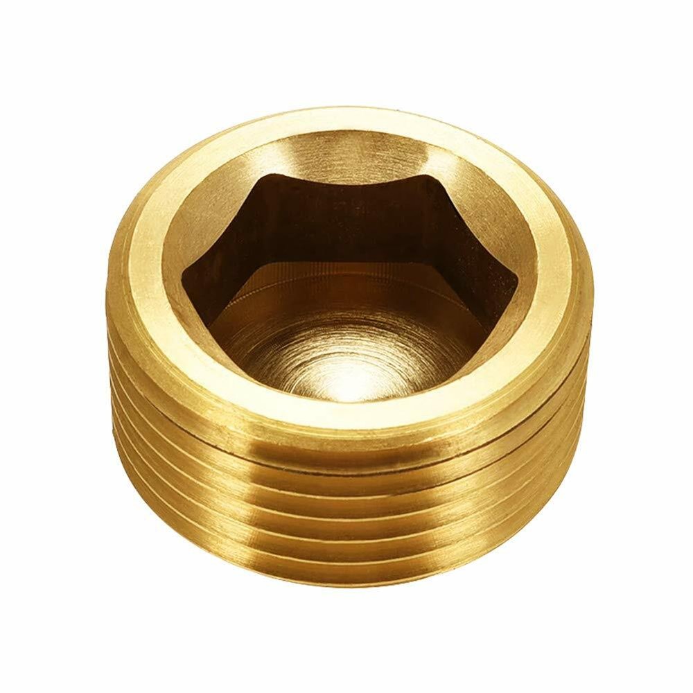 6Pcs Brass Pipe Fitting Internal Hex Socket Thread Pipe Plug 1/2" Male