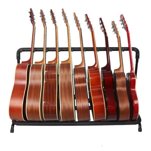 9pcs Guitars Holder Rack Stand For Multi Guitars Shelf Black Sturdy & Durable