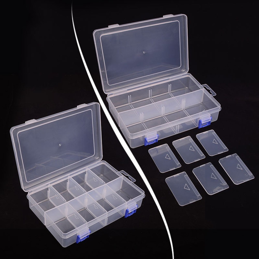 Adjustable 8 Grids Compartment Plastic Storage Box/ Screw Holder Case Organizer