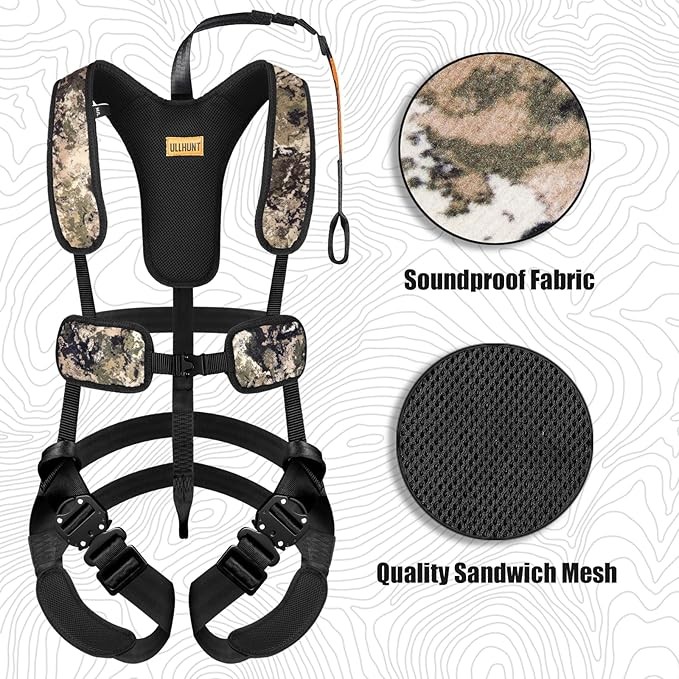 UIIHUNT Tree Stand Harness – Adjustable, Comfortable Hunting Safety Harness