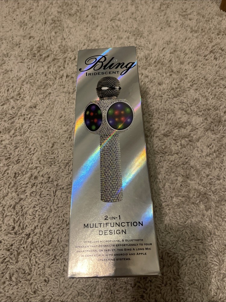 Bluetooth Karaoke Microphone - Radio Microphone Bundle (Silver Bling)