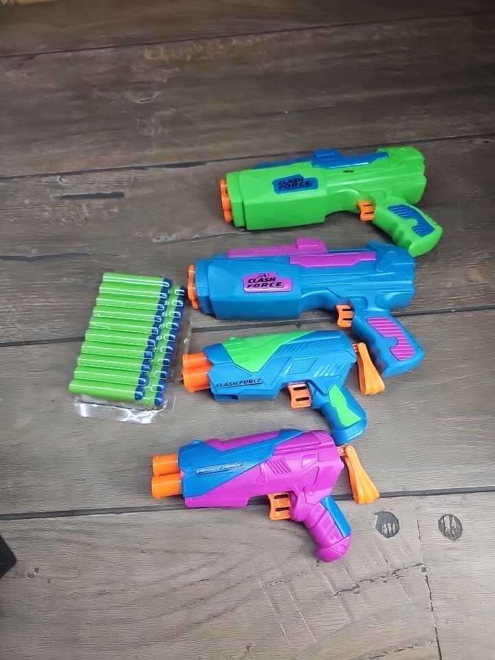 Adventure Force Clash Force Combo 4 Pack Dart Blaster Set, 24 Pieces