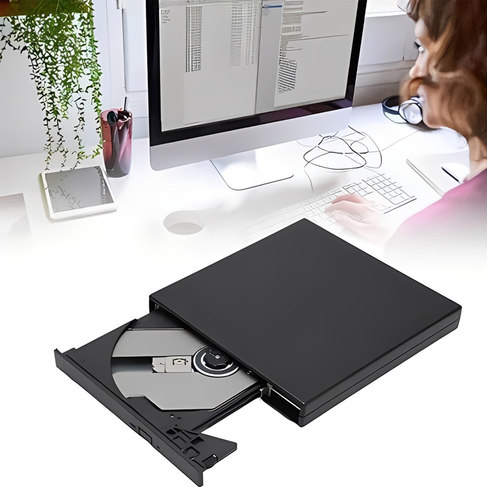 Slim External CD DVD Drive USB 2.0 Disc Player Burner Writer For Laptop PC Mac