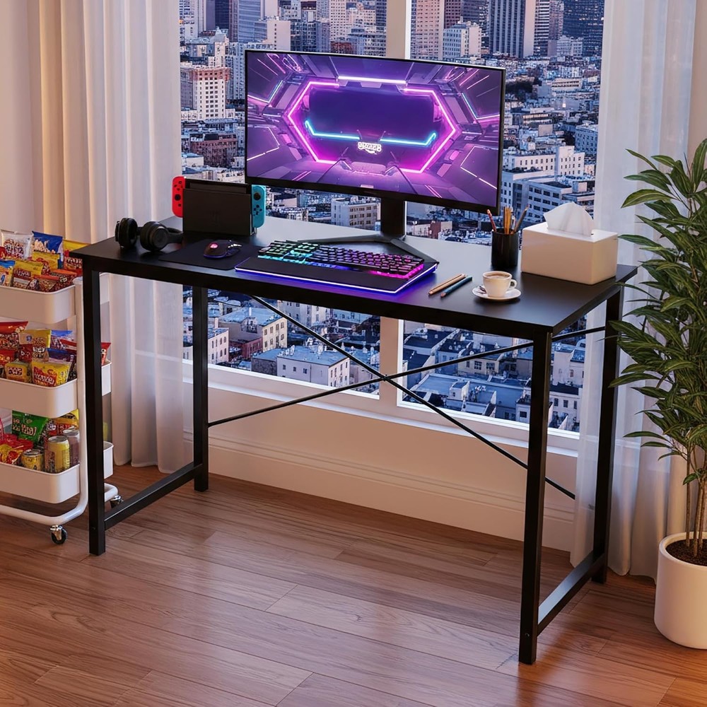 47 Inch Computer Office Desk Small Spaces Writing Gaming Work Desk Modern Study