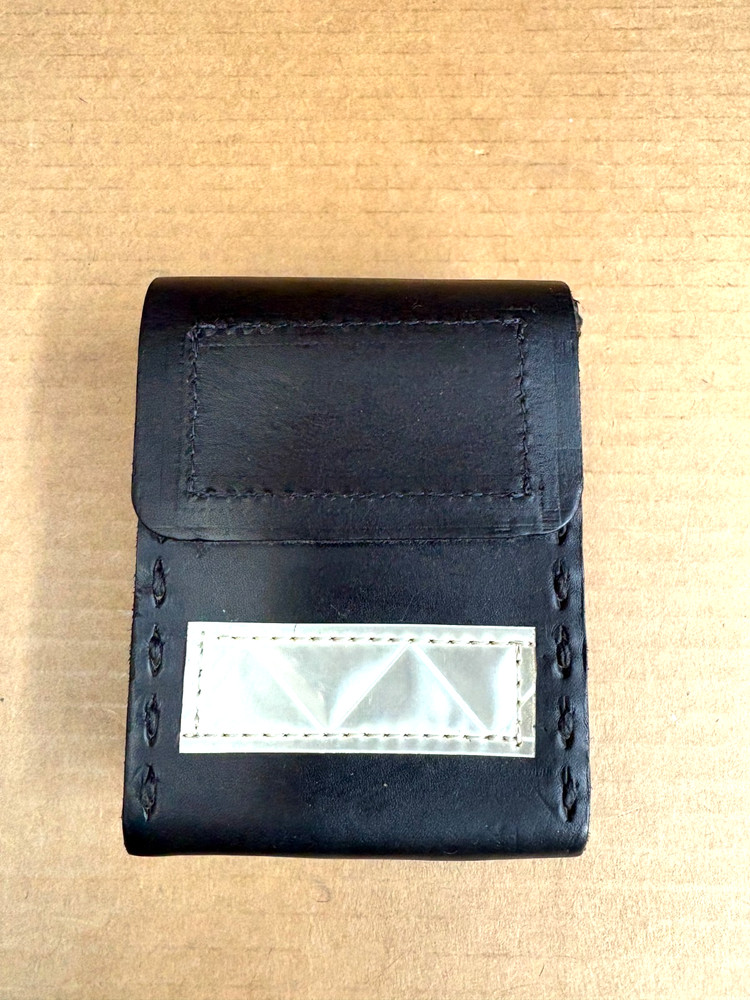 VINTAGE COAL MINING BLACK LEATHER METER CASE W/BELT CLIP