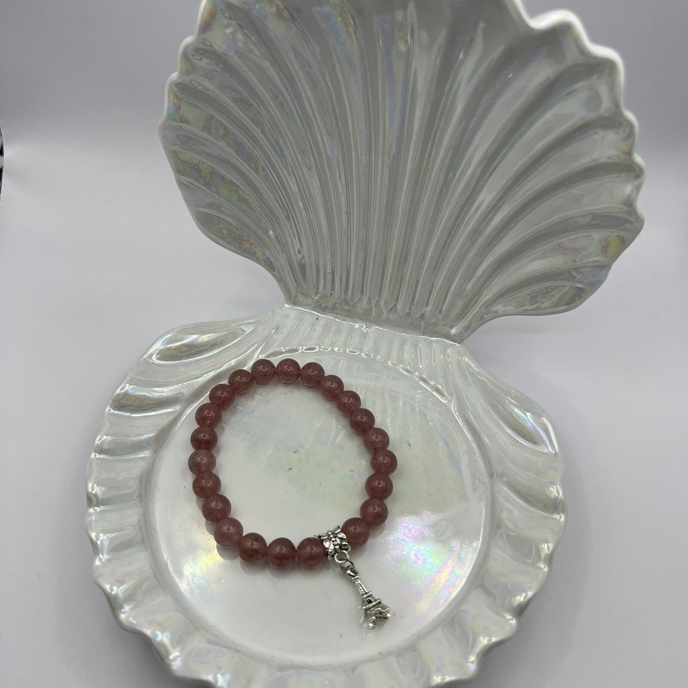 Authentic Strawberry Quartz 8mm Crystal Bracelet