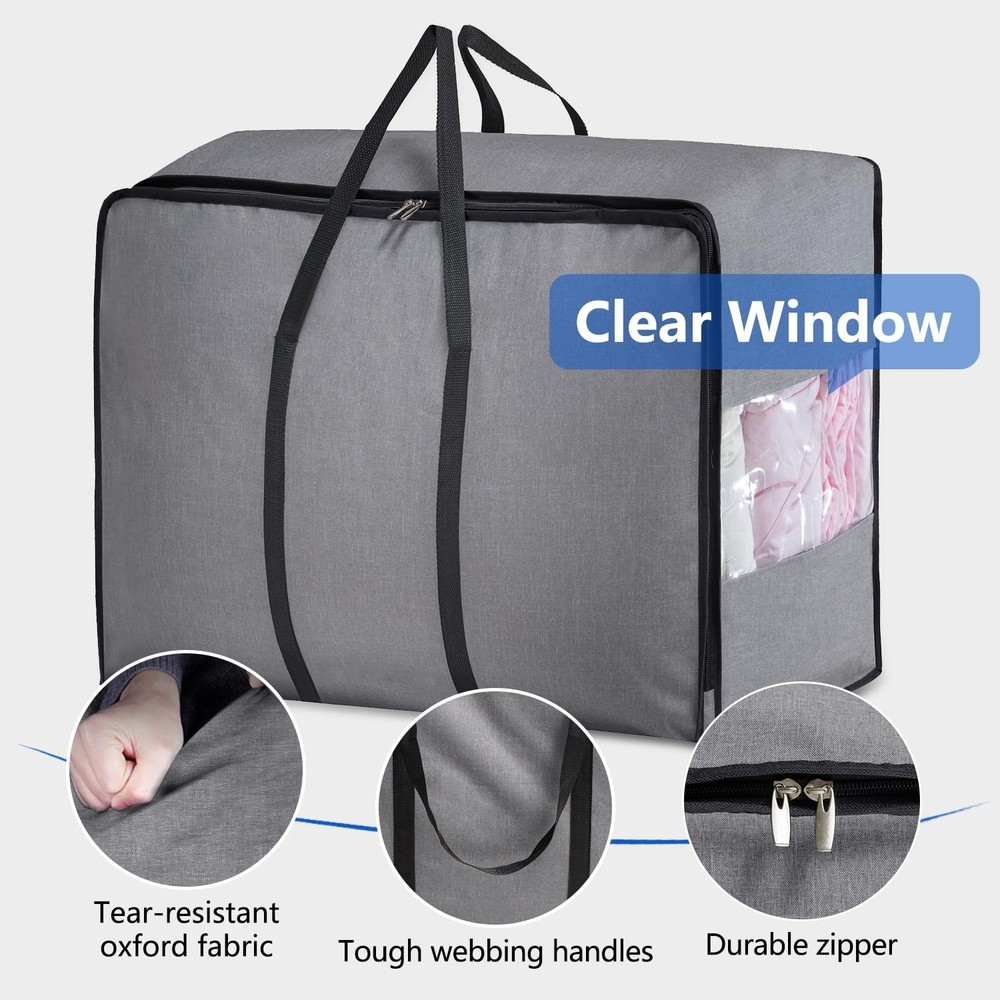 Thick Over Size Storage Bag, Folding Organizer Bag, Under Bed Storage, Colleg...