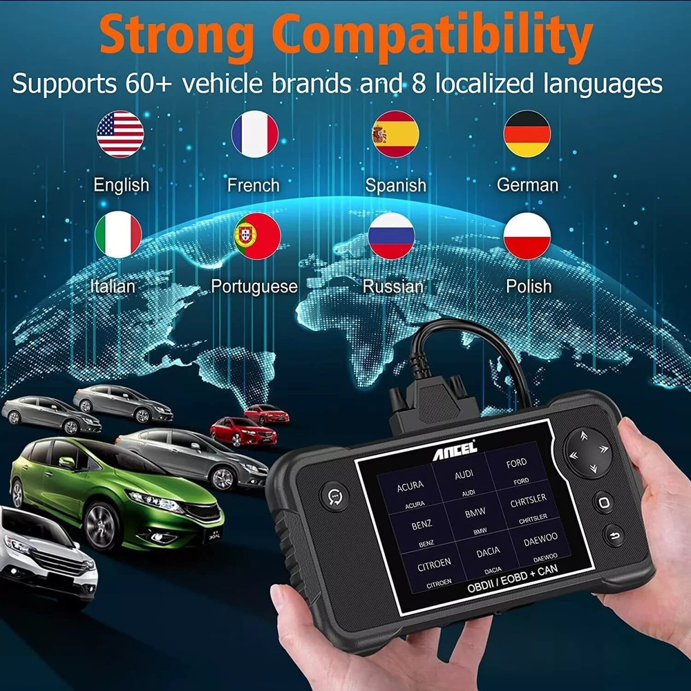 Jeep Wrangler OBD2 PRO Diagnostic Reader ABS SRS Engine Trans Scanner Tool