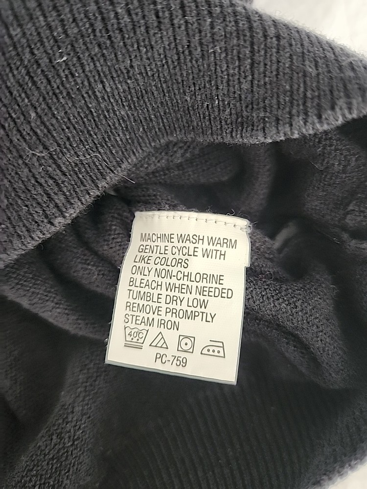 Izod Golf V-Neck Sweater Vest Men's Large Black Knit Pullover Diamond Pattern