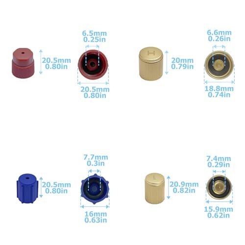 80pcs Car A/C System Valve Core Dust Cap Air Conditioning Service AC System