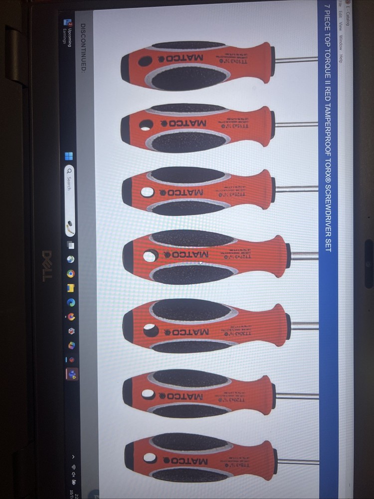 Matco Tools 7 Piece Top Torque II Red Tamper proof Torx Screwdriver Set