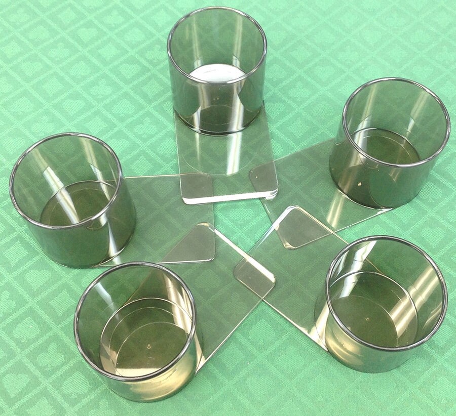 Drink Holders - 5 Poker Plastic Slide Under For Can Bottle Glass  *