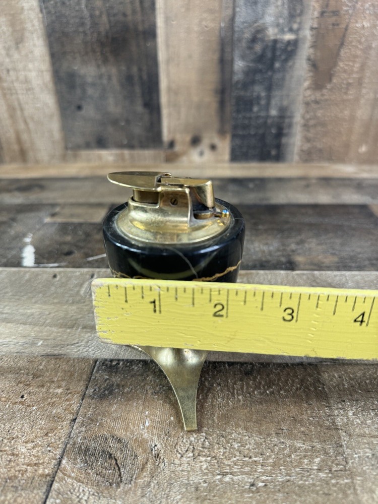 Vintage Ronson Marble Brass Table Lighter Made In England