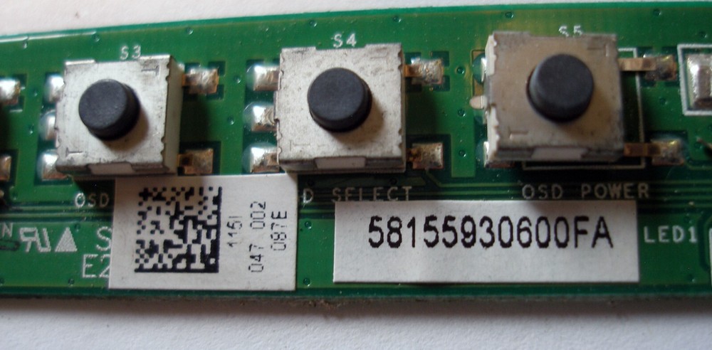 Tyco Electronics E260995 ELO Touch Monitor Button Board, E232064